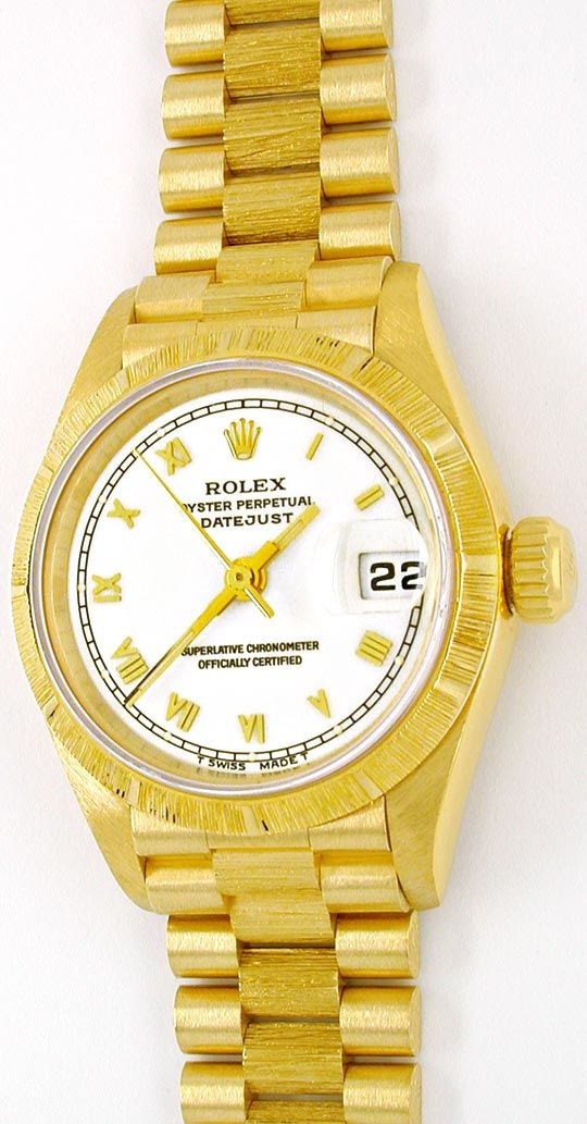 Originalfoto ROLEX DATEJUST DAMENUHR GELBGOLD BORKE 13.000€ NEUZUST.
