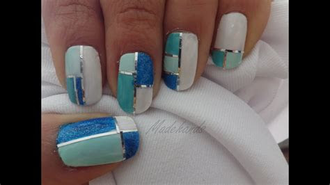color block nail art diseno de unas collage striping