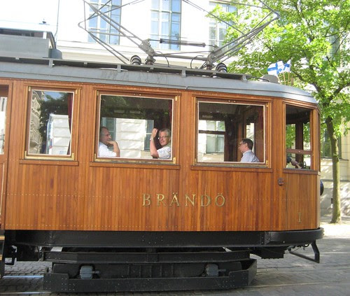 Old tram in Bulevardi, Helsinki