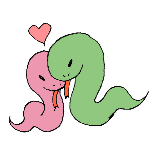 ２匹の蛇のイラスト かわいいフリー素材が無料のイラストレイン