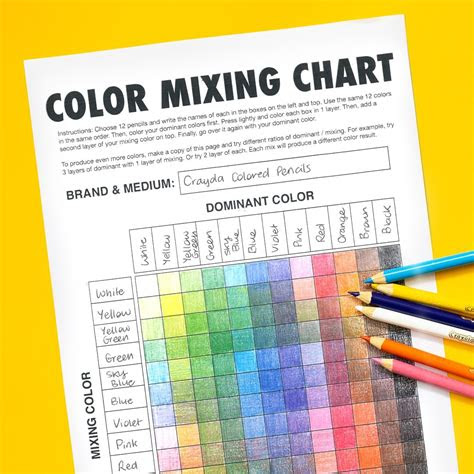 If you are interested in seeing more of these. free colored pencil mixing chart make 144 colors out of 12 pencils