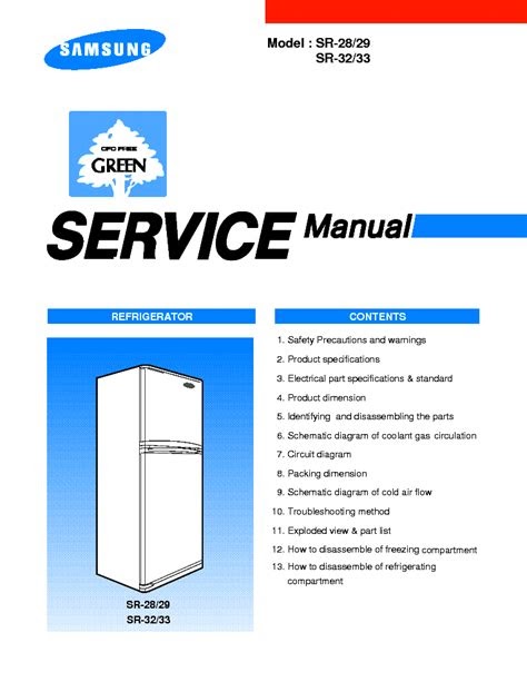 eBook Samsung Sr 28 29 32 33 Refrigerator Repair Manual