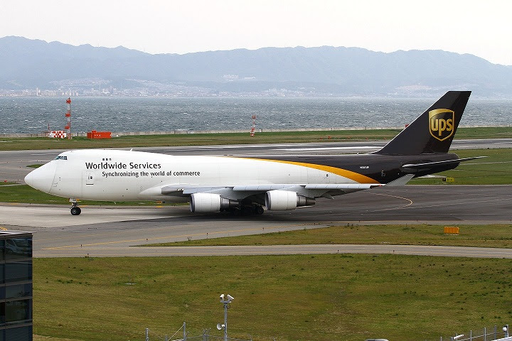 旅客機博物館セブンティカラーズ別館 ｎ５８１ｕｐ ユナイテッドパーセルサービス ボーイング７４７ ４００ｆ型機