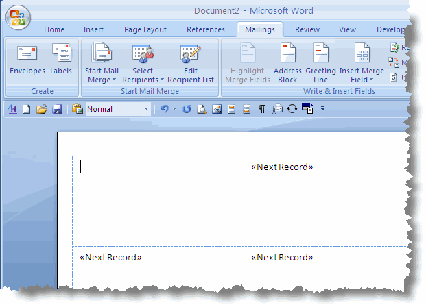 Mail merge labels with Microsoft Office