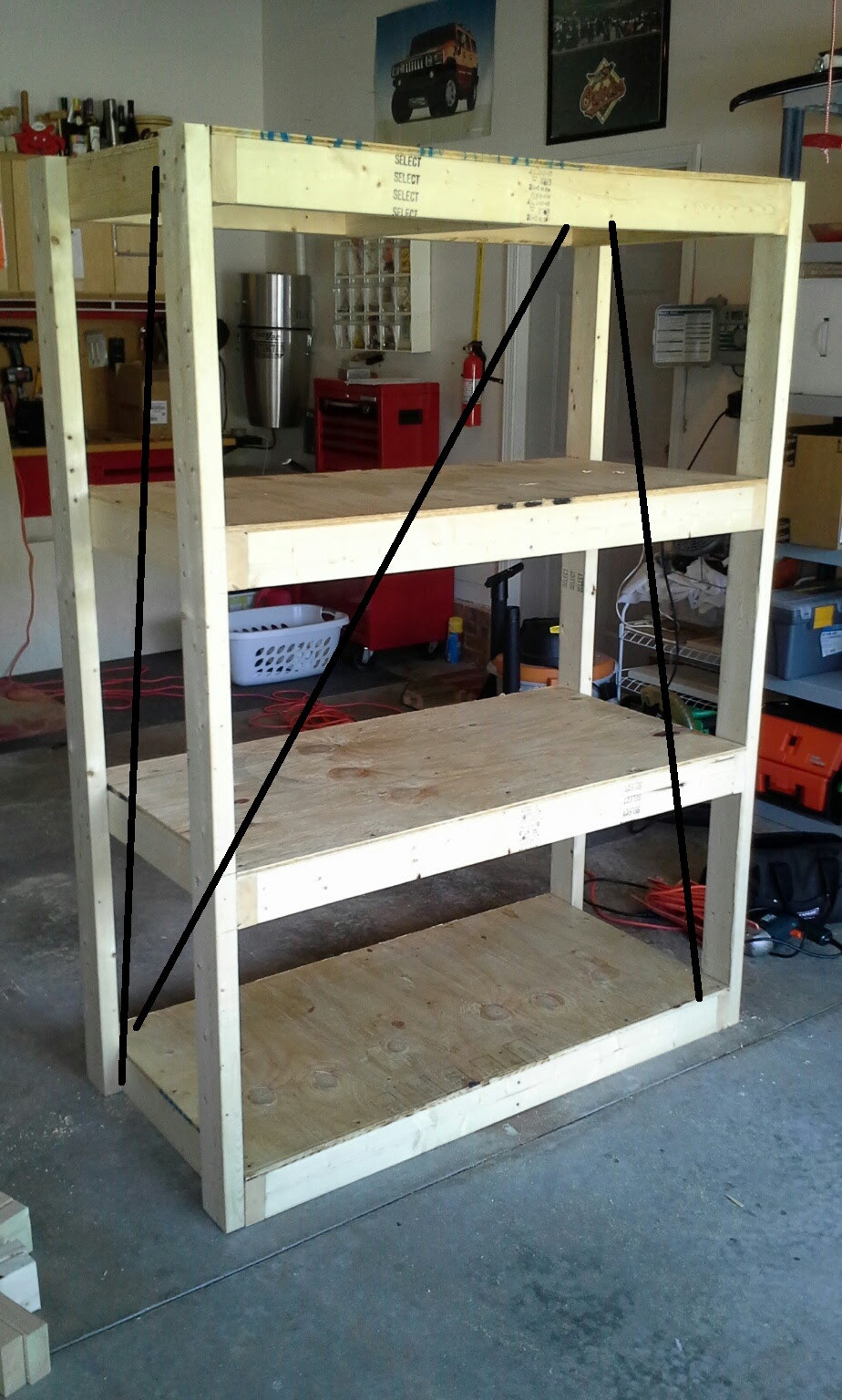  shelfOne 4'x8' sheet of plywood and Ten 2'x4's (8' each). : DIY