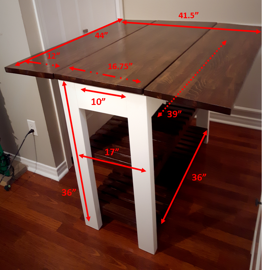 DIY Drop Leaf Kitchen Island / Cart - Bachelor on a Budget