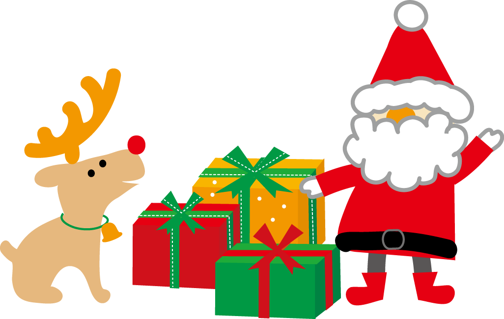 クリスマスのイラスト サンタクロースのクリスマスプレゼント 無料イラスト フリー素材