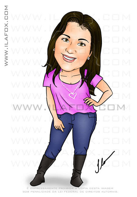 caricatura corpo inteiro mulher