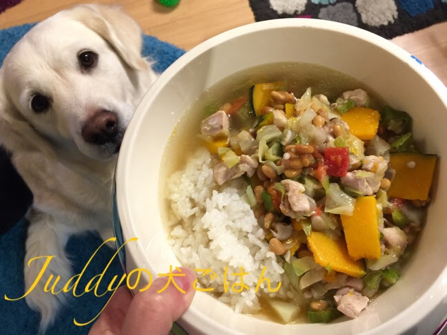 犬ごはんレシピ 鶏肉と納豆とオクラのごはん 幸せのテーブル
