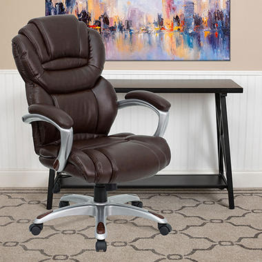 Flash Furniture High-Back Leather Executive Office Chair, Brown - Sam's