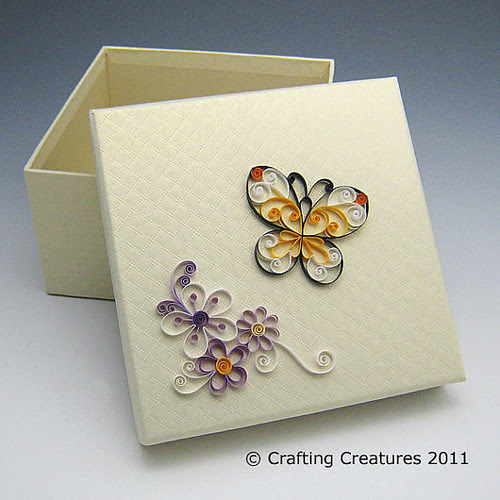 Quilled butterfly box
