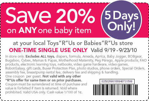 Babies R Us Coupons: Save $20 w/ 2015 Coupons & Promo Codes