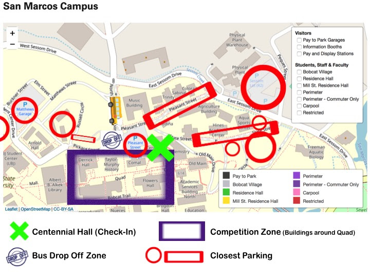 texas state parking map Maps Texasstategermancontest Org texas state parking map