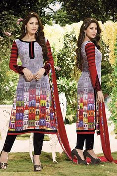 Exclusive Grey With Multi Colour Printed Casual Suit