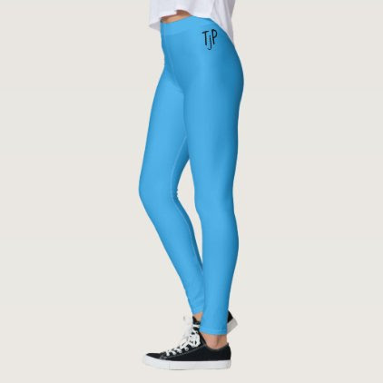 Dark Sea Blue With your initials Leggings