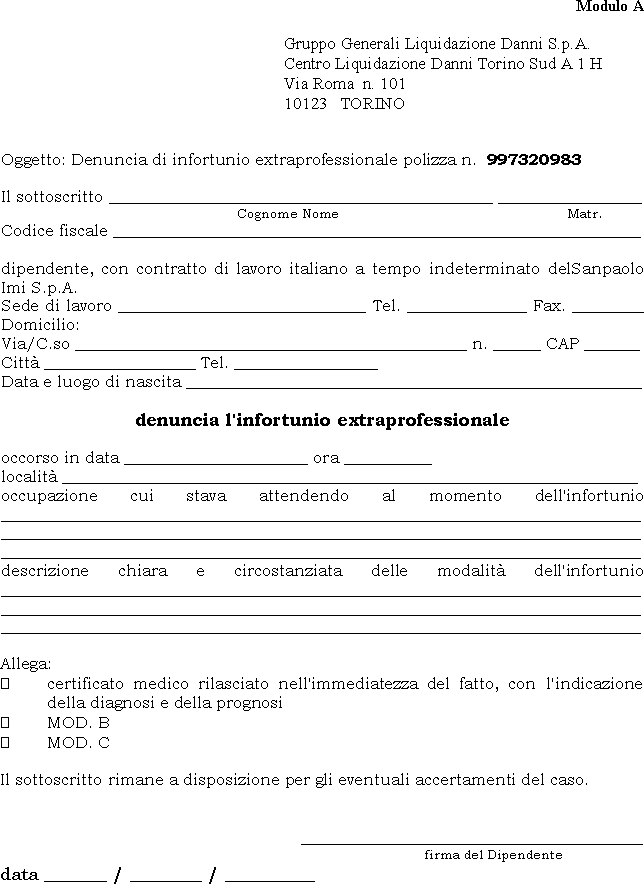 MODULISTICA UTILE