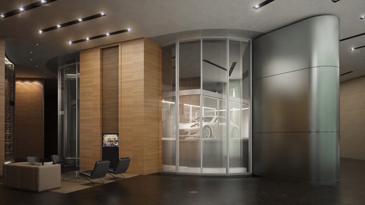 Porsche Design Tower’s car elevator