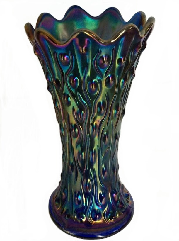 Northwood Tree Trunk Electric Blue Squatty Vase Carnival northwood blue squatty tree trunk vase nanci 300 2