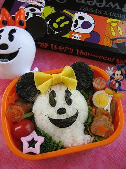 ハロウィン弁当 ミニーおばけ ラミラミのキャラ弁ノート