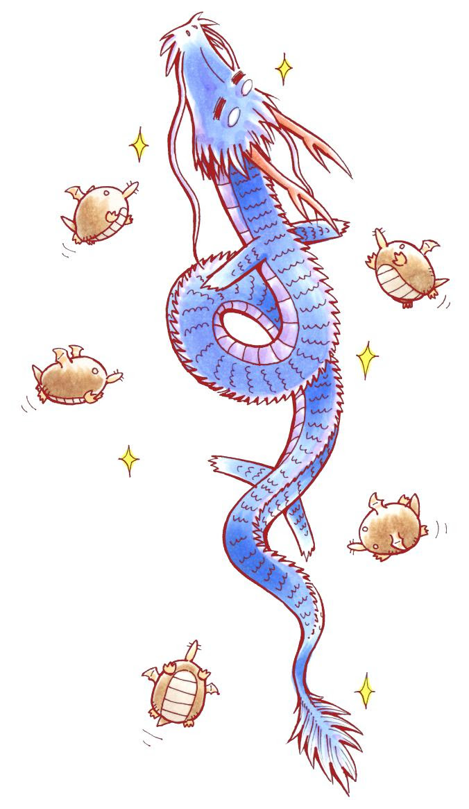 昇り爺辰さんイラスト素材 Kmsys辰年賀状イラスト素材集