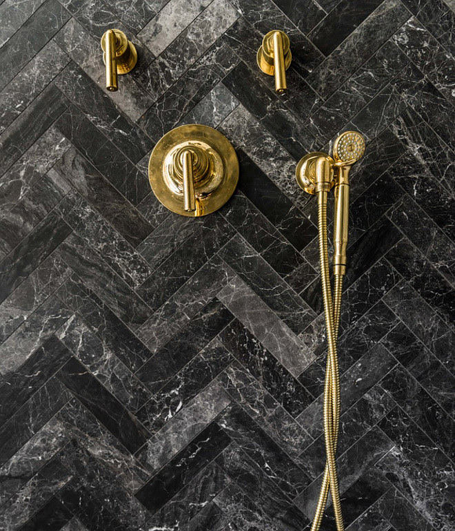 Herringbone Black Marble Shower Tile Herringbone Black Marble Shower Tile sources #Herringbonetile # BlackMarble #blackmarbletile #ShowerTile