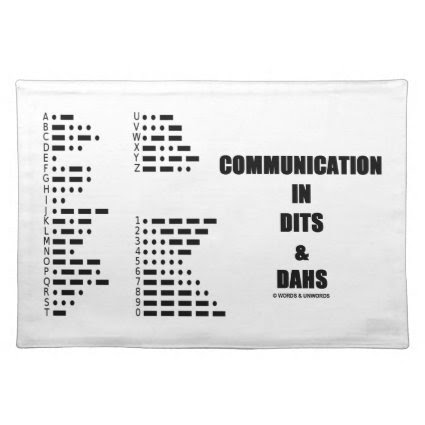Communication In Dits And Dahs (Morse Code) Cloth Place Mat