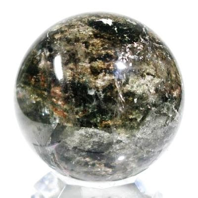 ガーデン水晶 草 苔 入り水晶丸玉