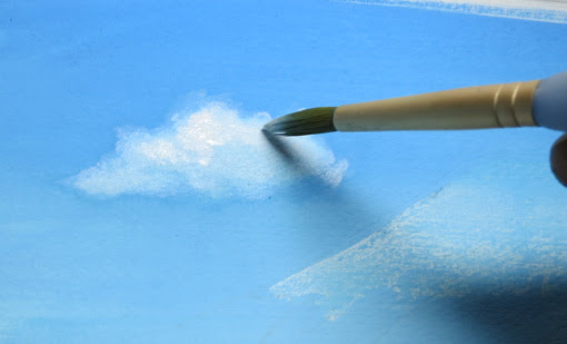 富士山を描く1 サクラマット水彩で描く水彩イラスト 半透明 不透明水彩で描く水彩画