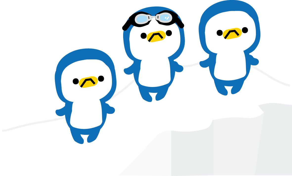 夏と冬のペンギンのイラスト 無料イラスト