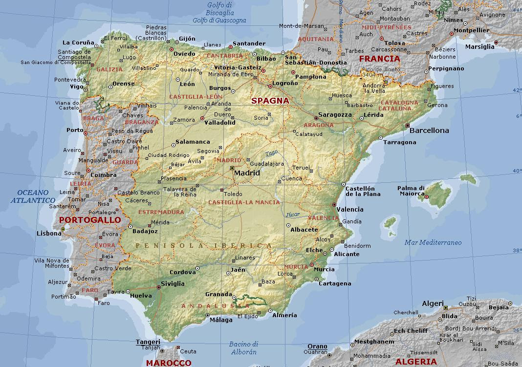 Cartina Geografica Spagna Mare