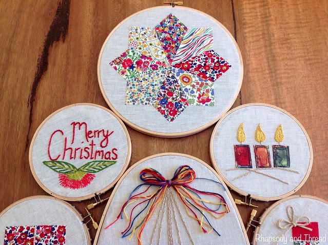 Embroidery Hoop Christmas Tree by Rhapsody and Thread