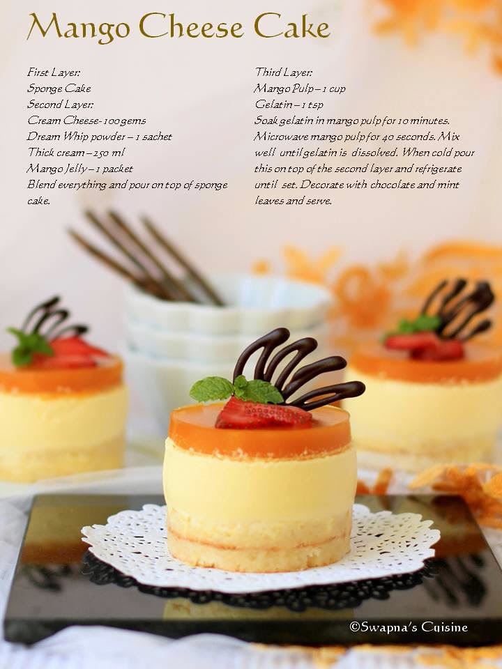 Mango Cheese Cake Recipe Card