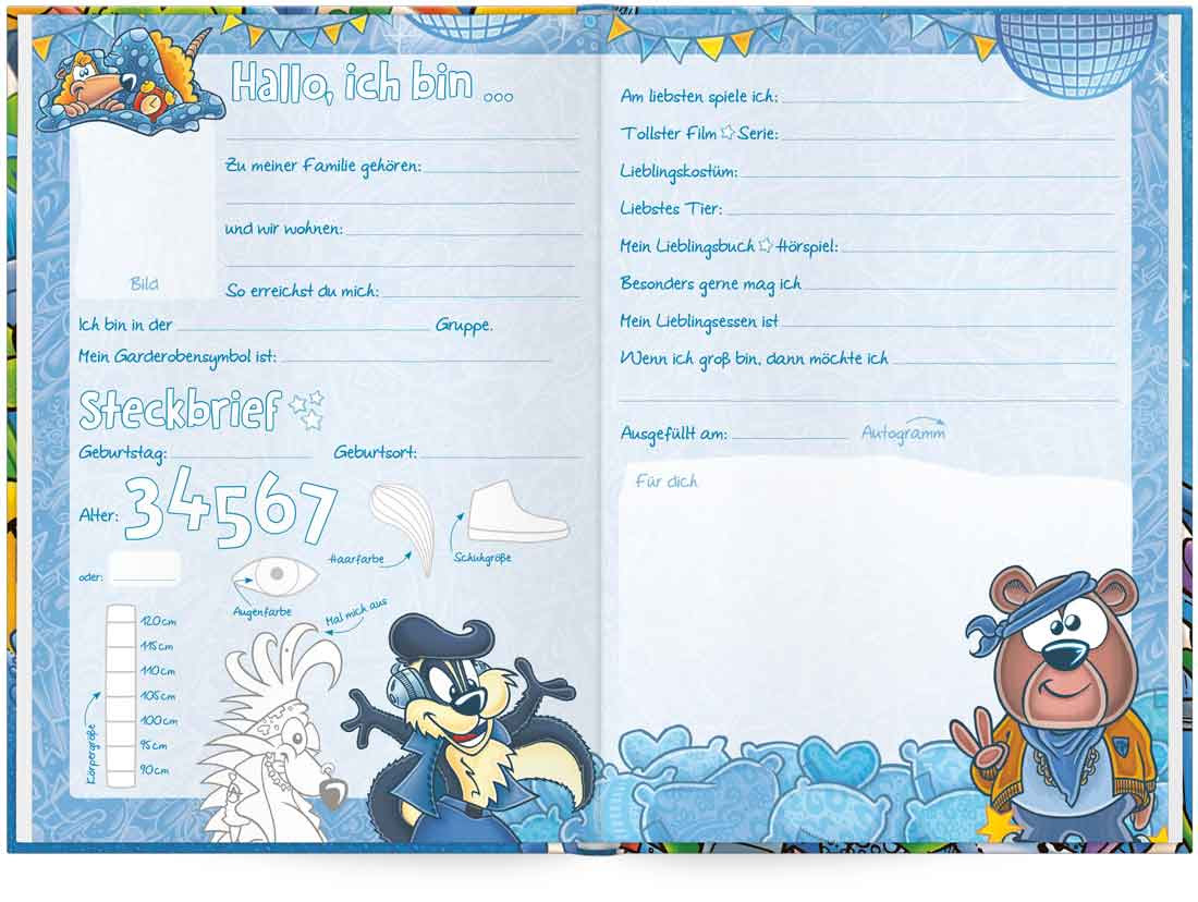 Das Freundebuch für den Kindergarten mit Ausmalbildern