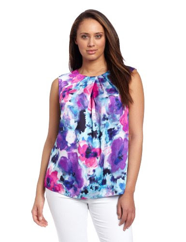 Jones New York Women's Plus-Size Shell, Multi, 18W