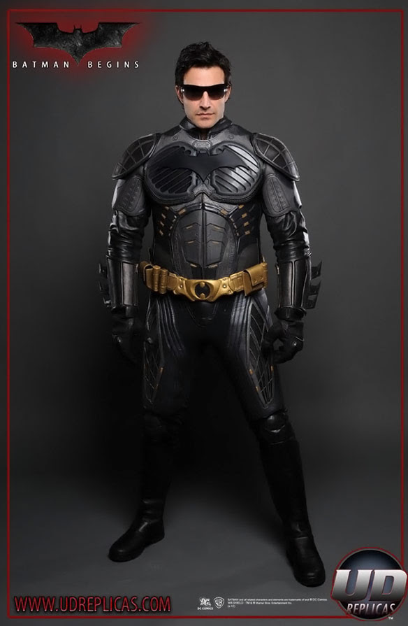 ... Batman Begins Leather Jacket NOMEX Pre-Suit Replica with Bat Logo