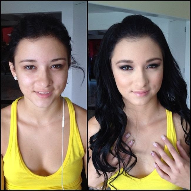 What Female Pornstars Look Like With And Without Makeup (25 pics)