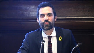 El president del Parlament, Roger Torrent, durant la reunió de la mesa del 23 de gener del 2018 (Horitzontal)