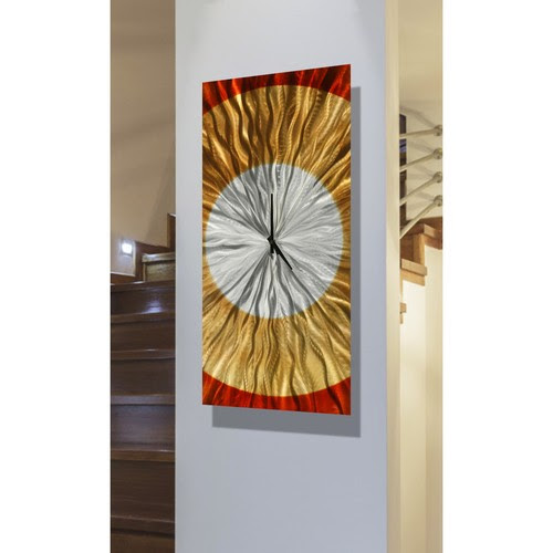 Outlet Online Statements00 Metal Wall Clock Art Modern Red Copper Silver Decor By Jon Allen More Order Www Eyeboston Com