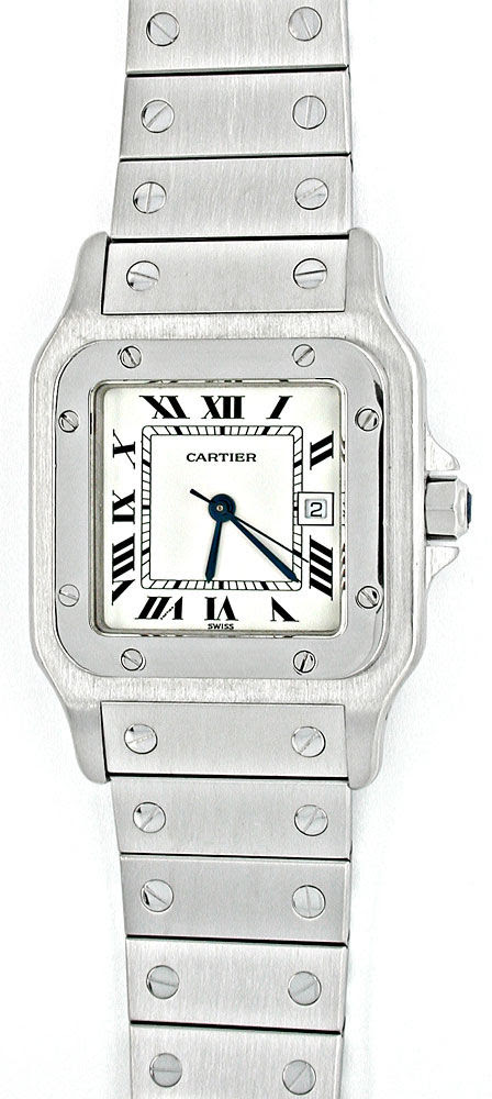 Originalfoto ORIG.HR-CARTIER-SANTOS AUTOM.STAHL 2790€ NEUW PORTOFREI