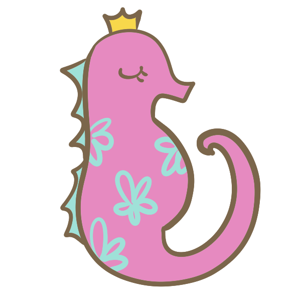 タツノオトシゴのお姫様のイラスト かわいいフリー素材が無料のイラストレイン