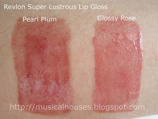 revlon super lustrous lipgloss swatches pearl plum glossy rose