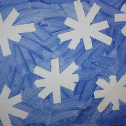 Tape Resist Snowflakes