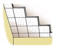 Place several border tiles in position along each edge, then fill in the ceiling with full tiles.