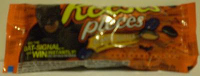 An upopened bag of Batman Reese's Pieces promoting The Dark Knight Movie