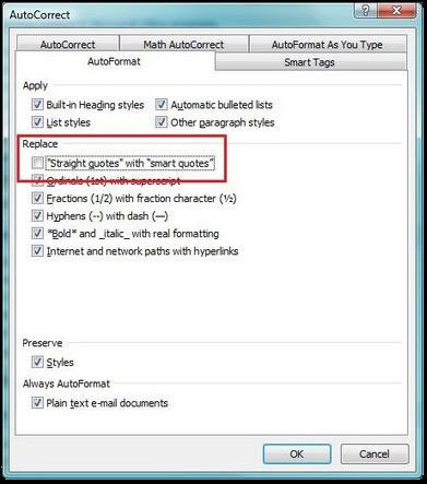 Replacing quote