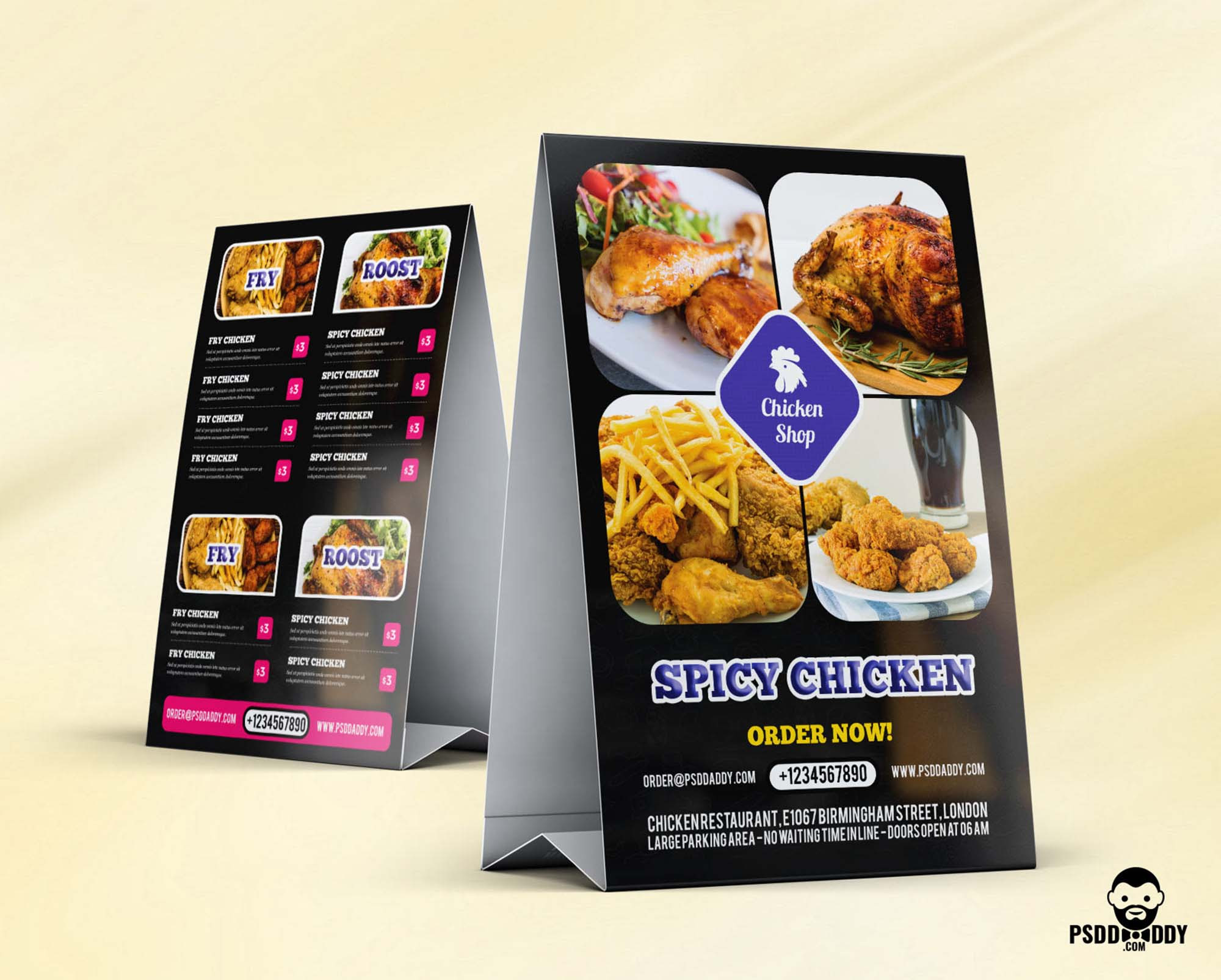 Download Restaurant Table Tent Mockup Psd
