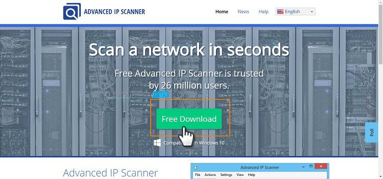 Advanced IP Scanner Download Page