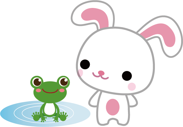 可愛い動物のイラスト市場 梅雨のイラスト