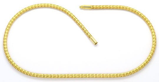 Foto 1, SENSATIONS-SCHLANGEN-SCHLAUCH-MÄANDER-PUZZLE-GOLD-KETTE, K2474