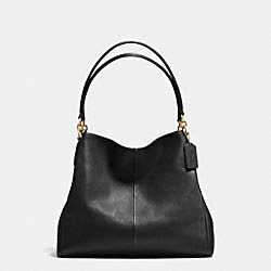 PHOEBE SHOULDER BAG IN PEBBLE LEATHER - COACH f35723 - LIGHT GOLD/BLACK